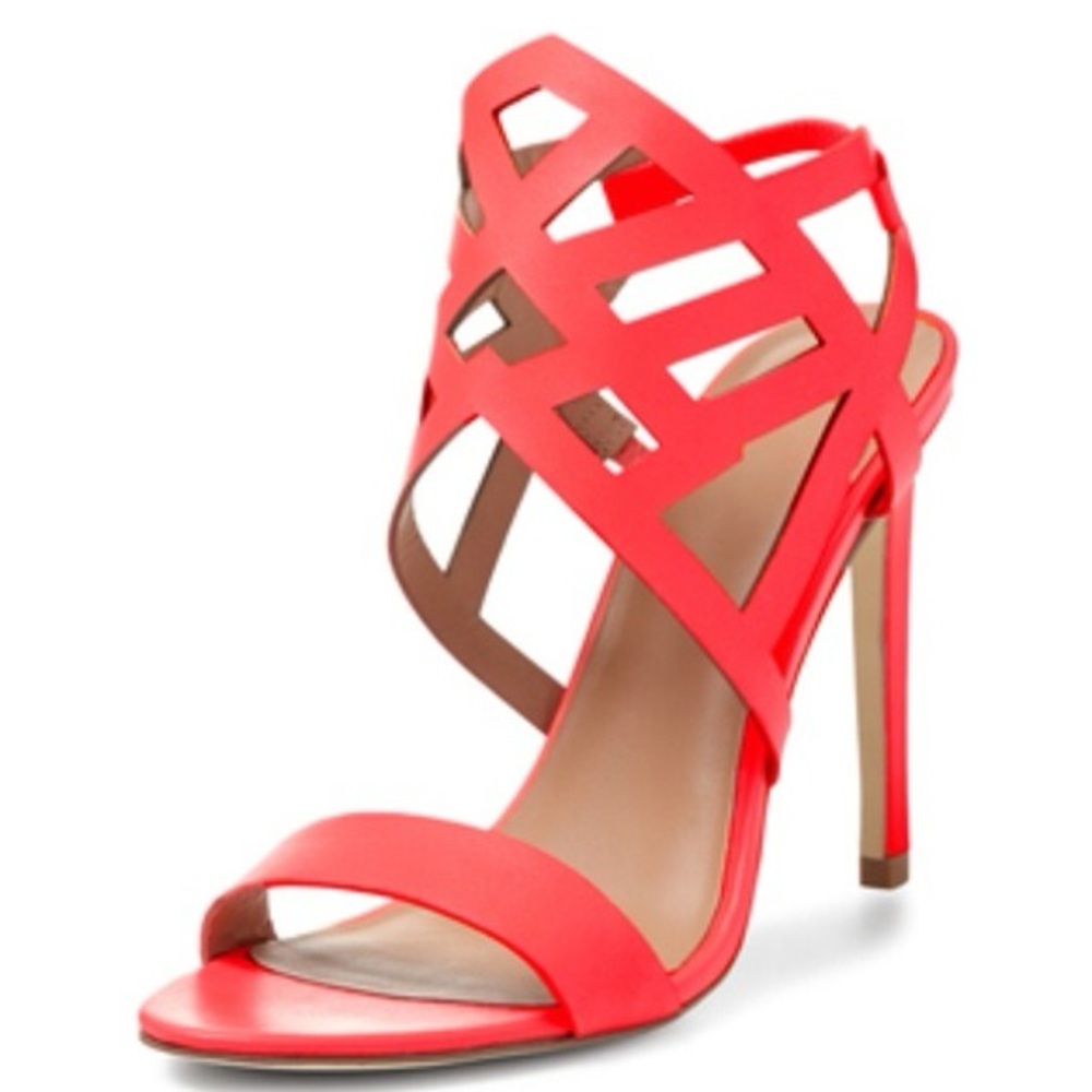 Fifth City Strappy Cut-out Caged Heel - Coral - sz. 8.5 - NWOT